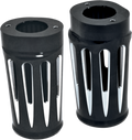Fork Boot Covers - Black Anodized - Deep Cut - FLHTD