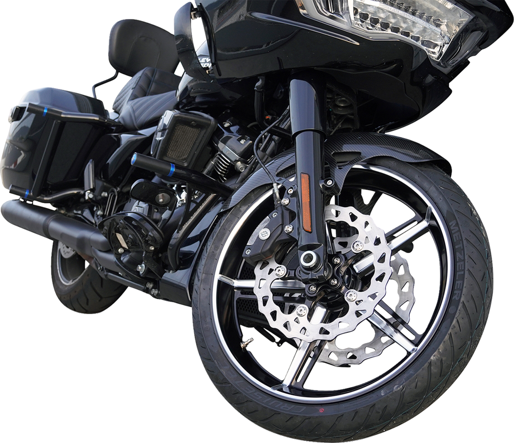 Wheel with Hub/Adapter - Factory 24 - Front - Black/Contrast Cut - 21x3.5