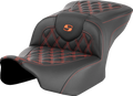 Roadsofa™ Seat - without Backrest - Orange Lattice Stitch - FLTR/FLHX '23-'24