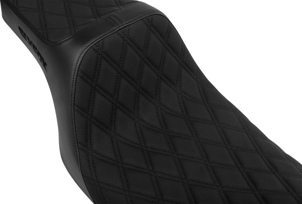 High Noon Seat - Double Diamond - Black Logo - Black Stitch - FLH/FLT '08-'25