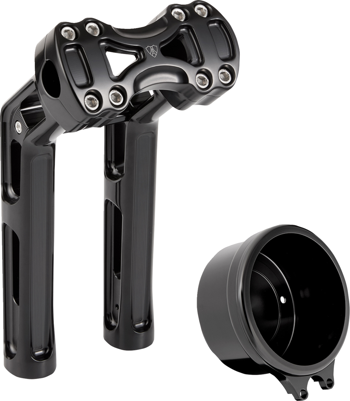 Wayback Risers - 10" - Softail - 4" Round Gauge - Black