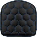RoadSofa™ Sissy Bar Pad - Honeycomb - Blue Stitching