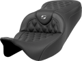 Roadsofa™ Seat - Lattice Stitch - Dark Gray Stitch - without Backrest - FLH/FLT '08-'23