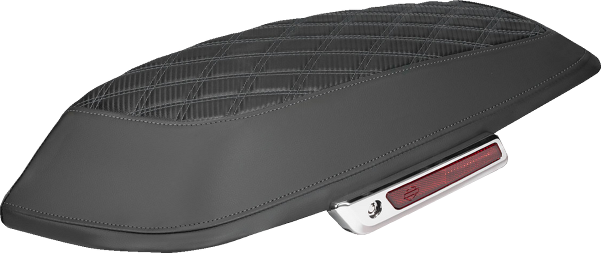 Saddlebag Lid Covers - Lattice - Carbon Fiber - Gray Stitch - FLH/FLT '14-'24