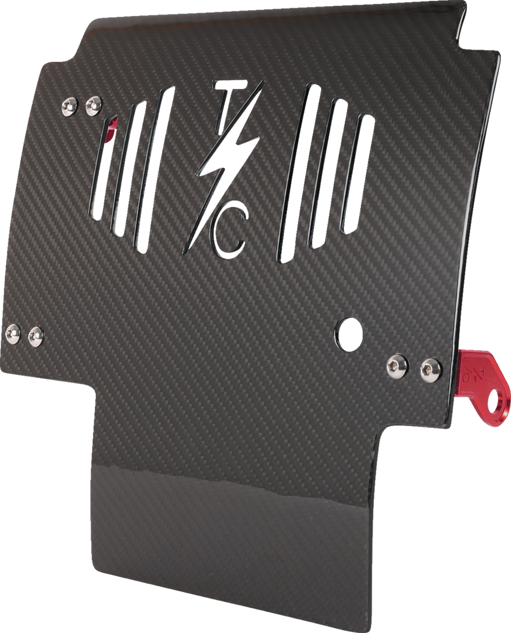 Skid Plate - Carbon Fiber/Gloss - With Red Brackets - FLHX/FLTRX