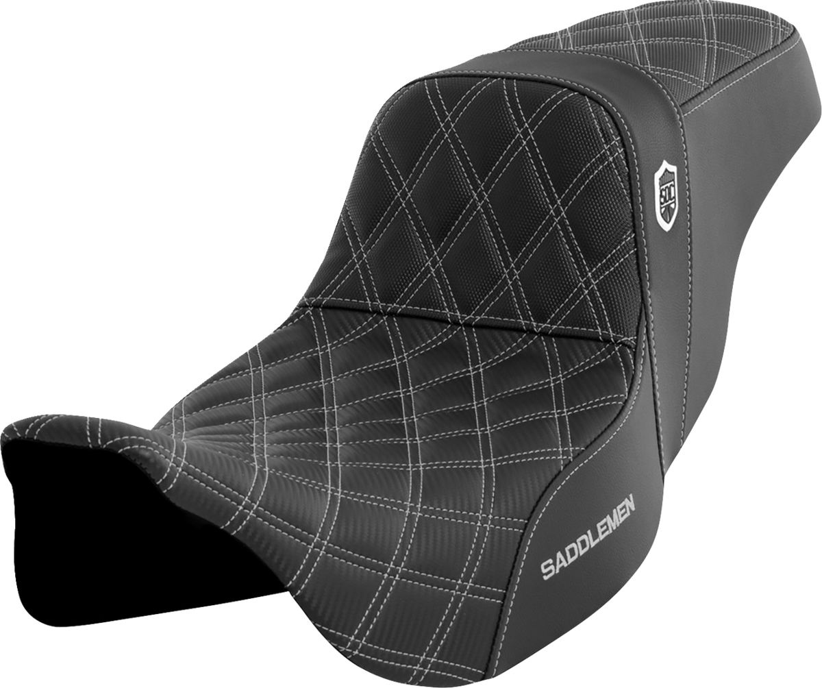 Pro Series SDC Performance Seat - w/o Backrest - Silver Stitch - FLH/FLT '08-'23