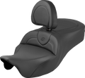 Roadsofa™ King Seat - With Backrest - Plain Black Stitch - FLHTCUTG '09-'25