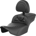 Roadsofa™ Extended Reach Seat - with Backrest - Tuck-n-Roll - Carbon Fiber - FLTR/FLHX '23-'24