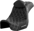 Pro Series SDC Performance Seat - w/ Backrest - Silver Stitch - Dyna '06-'17