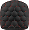 RoadSofa™ Sissy Bar Pad - Honeycomb - Red Stitching