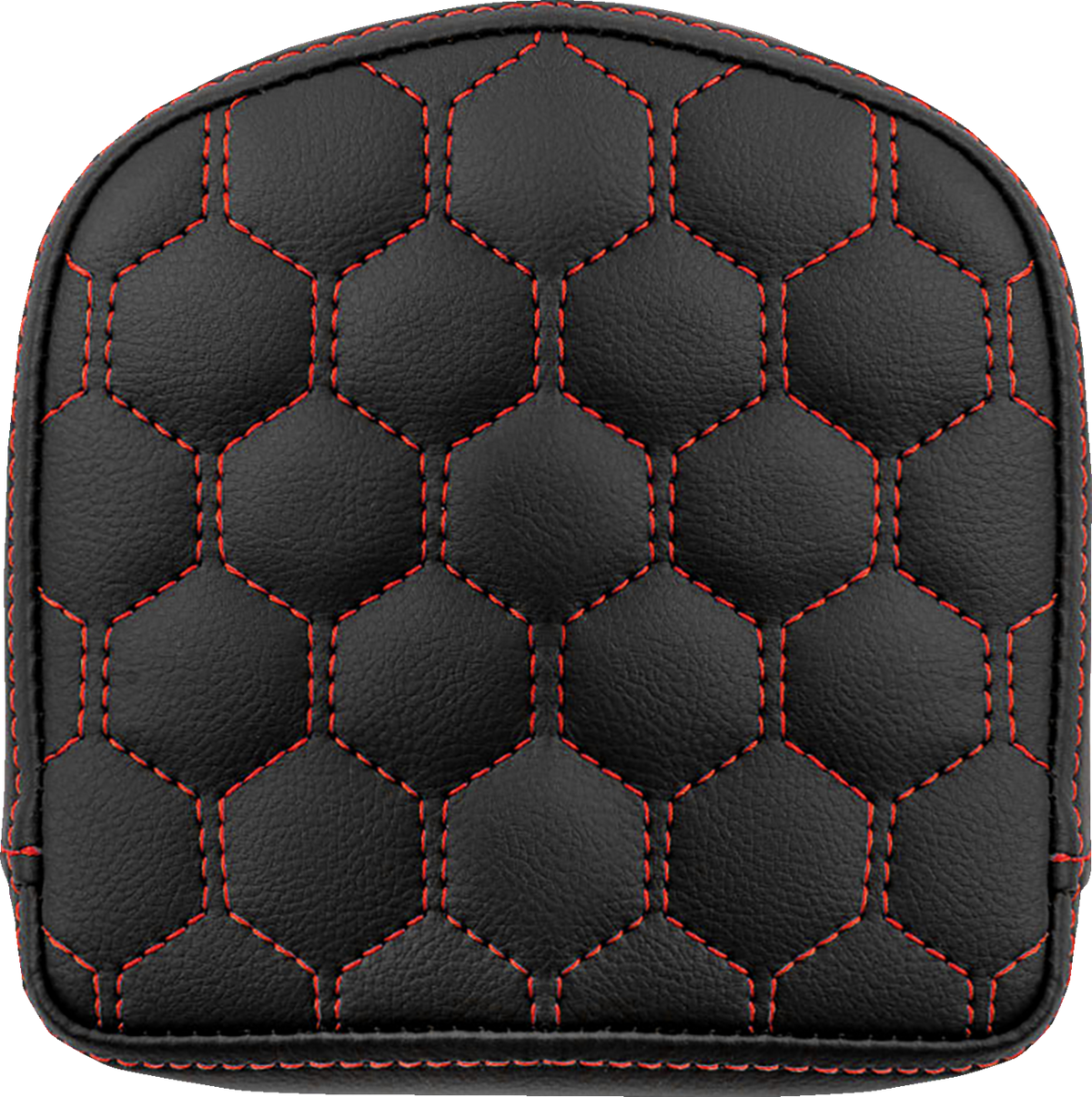RoadSofa™ Sissy Bar Pad - Honeycomb - Red Stitching
