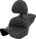 Heated Roadsofa™ Seat - Lattice Stitch - w/ Backrest - FLT/FLH '23-'24