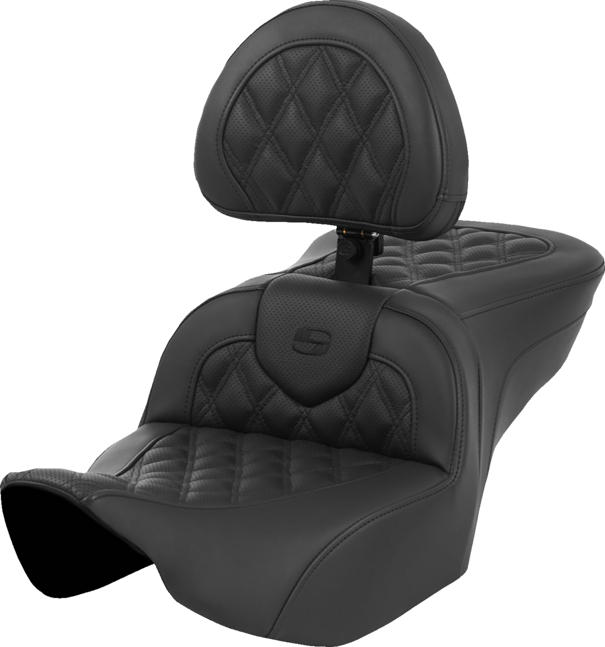 Heated Roadsofa™ Seat - Lattice Stitch - w/ Backrest - FLT/FLH '23-'24