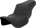 Step-Up Seat - Front Lattice Stitch - Gray Stitch - Extended Reach - FLH/FLT '08-'23