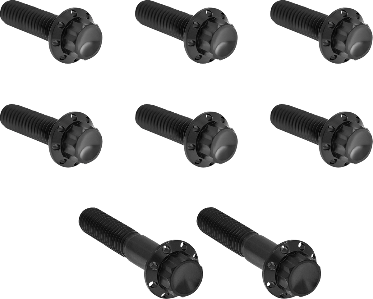 Bolt Kit - Trap Door - Titanium - 12-Point - Twin Cam/6-Speed - Black
