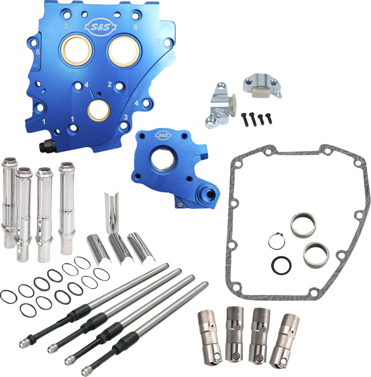 Cam Chest Kit without Cams - Chain Drive - Chrome Pushrods - Twin Cam