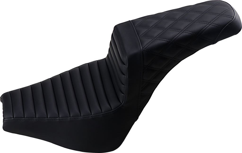 Step-Up Seat - Front Tuck-n-Roll/Rear Lattice Stitch - Black
