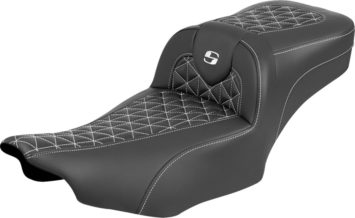 Roadsofa™ Extended Reach Seat - without Backrest - White Stitch - FLH/FLT '23-'25