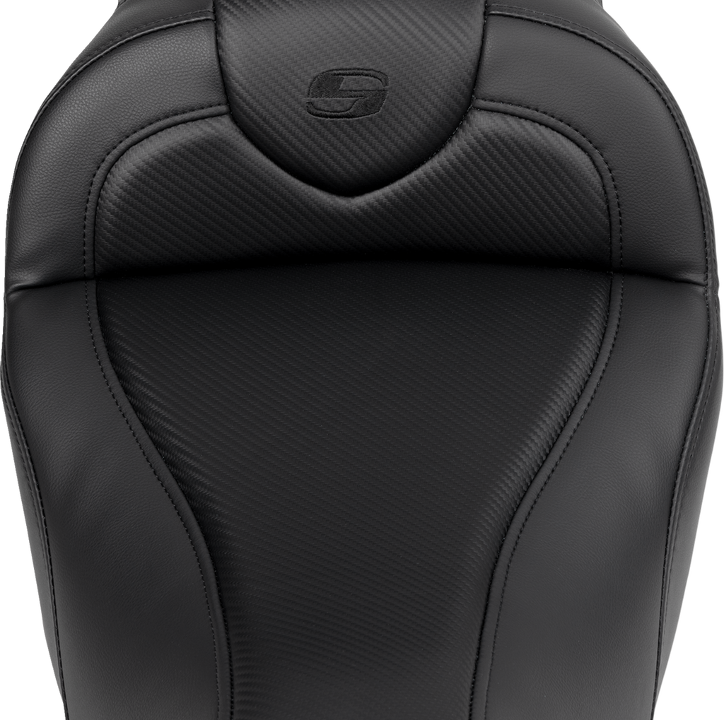 Roadsofa™ Seat - with Backrest - Carbon Fiber - Black Stitch - FL '08-'19