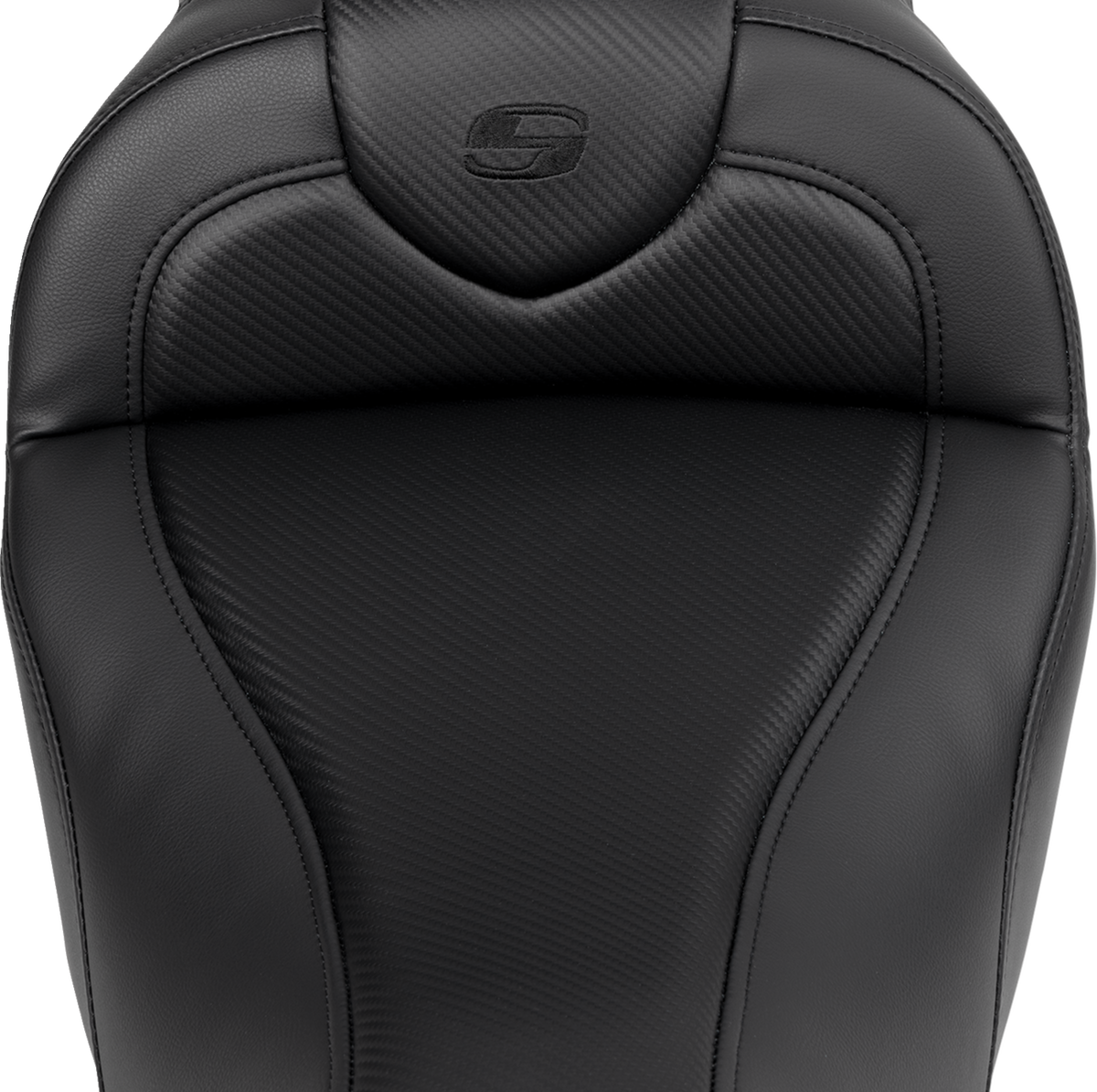 Roadsofa™ Seat - with Backrest - Carbon Fiber - Black Stitch - FL '08-'19