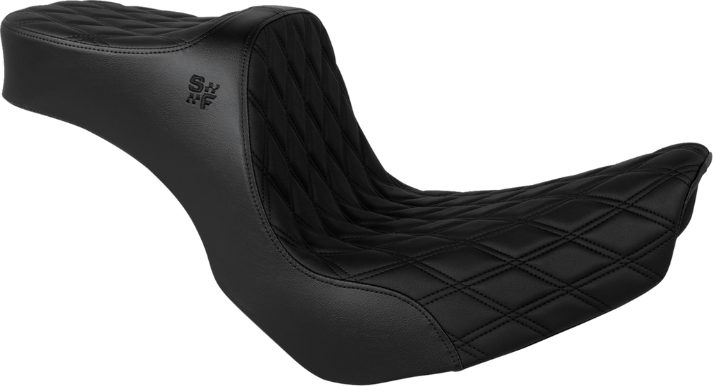 Chariot Seat - Black Double Diamond Stitch - Black Logo - FLSB '18-'21/FXLR '18-'26
