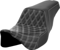Step-Up Seat - Front Lattice Stitch - White Stitch - FLH/FLT '08-'23