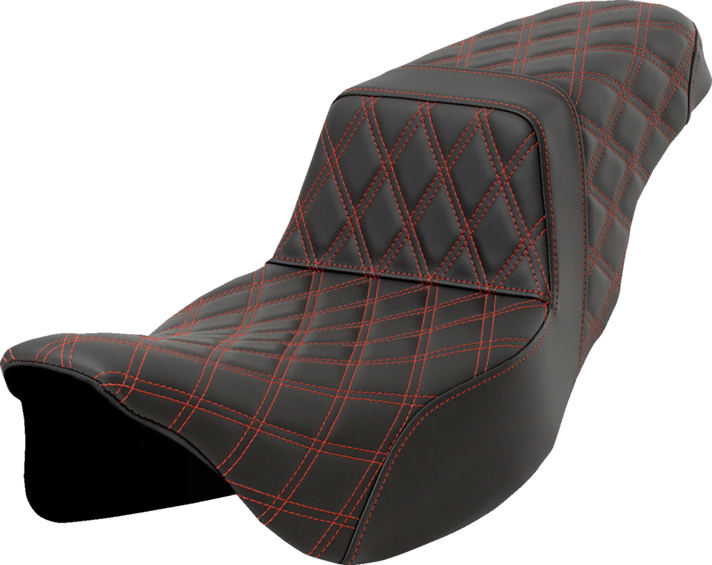 Step-Up Seat - Lattice Stitch - Red Stitch - Extended Reach - FLH/FLT '08-'23