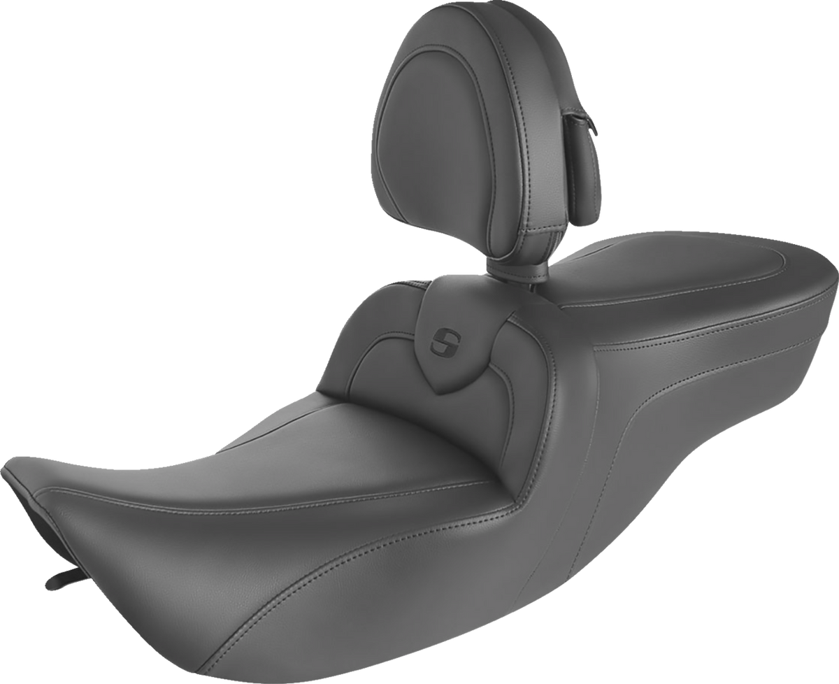 RoadSofa™ Seat - with Backrest - Black w/ Black Stitching - FLH '97-'07