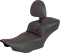 Roadsofa™ Extended Reach Seat - with Backrest - Red Stitch - FLH/FLT '23-'25