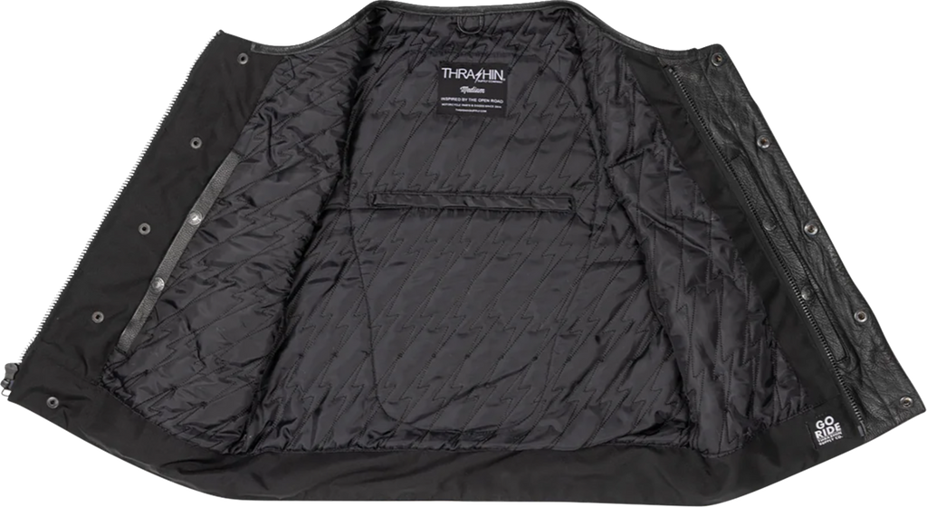Encinal Leather Shorty Riding Vest - Black - Medium