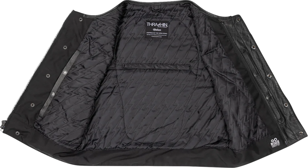 Encinal Leather Shorty Riding Vest - Black - Medium