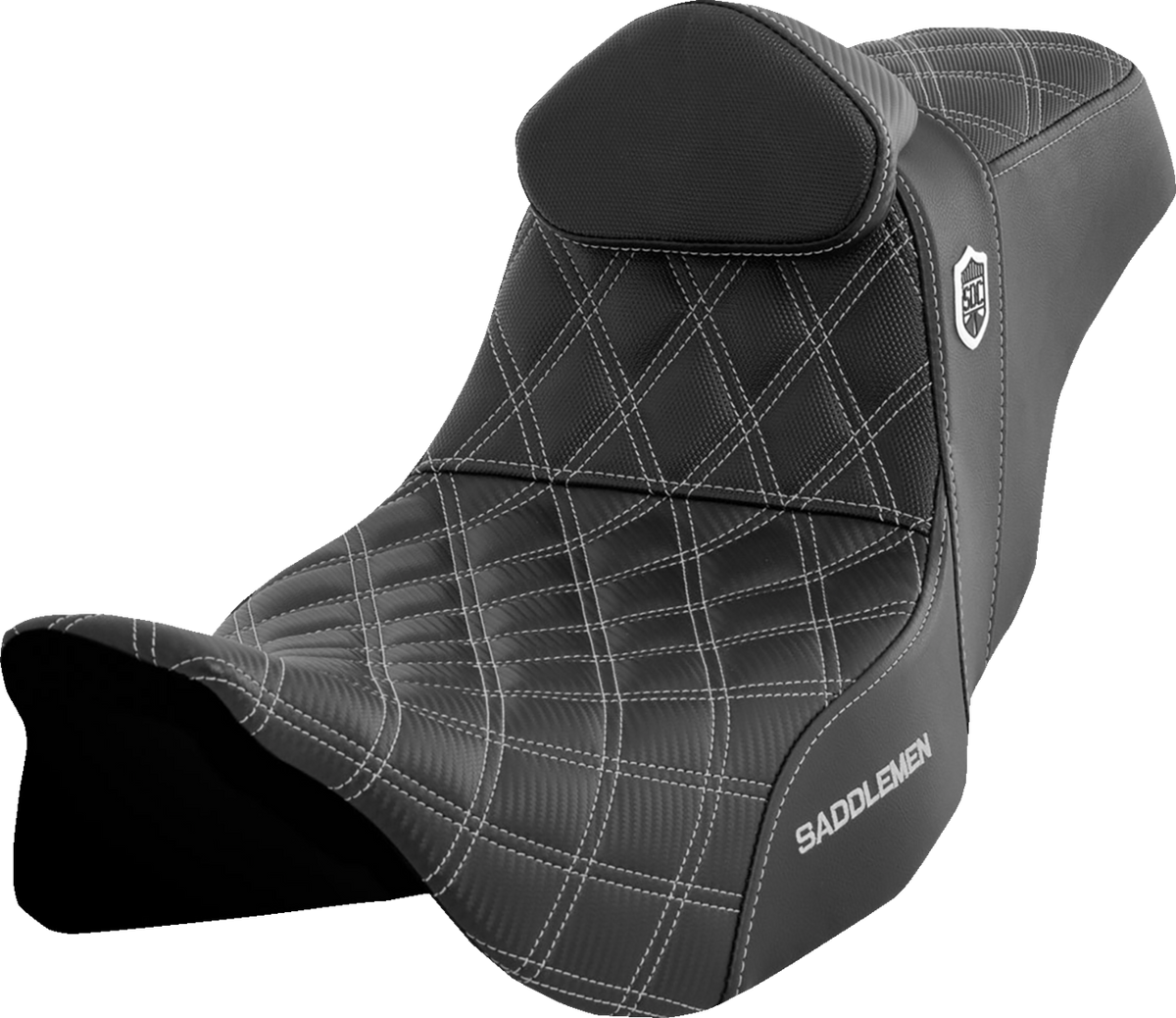 Pro Series SDC Performance Seat - w/ Backrest - Silver Stitch - FLH/FLT '08-'23
