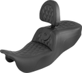 Roadsofa™ Carbon Fiber Seat - Lattice Stitch - With Backrest - FLRT/FLTRT '15-'25