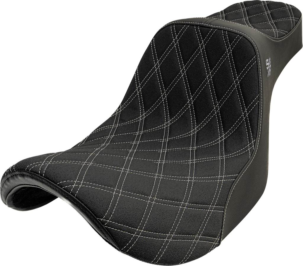 High Noon Seat - Vinyl - Silver Double Diamond Stitch - FXR '82-'00