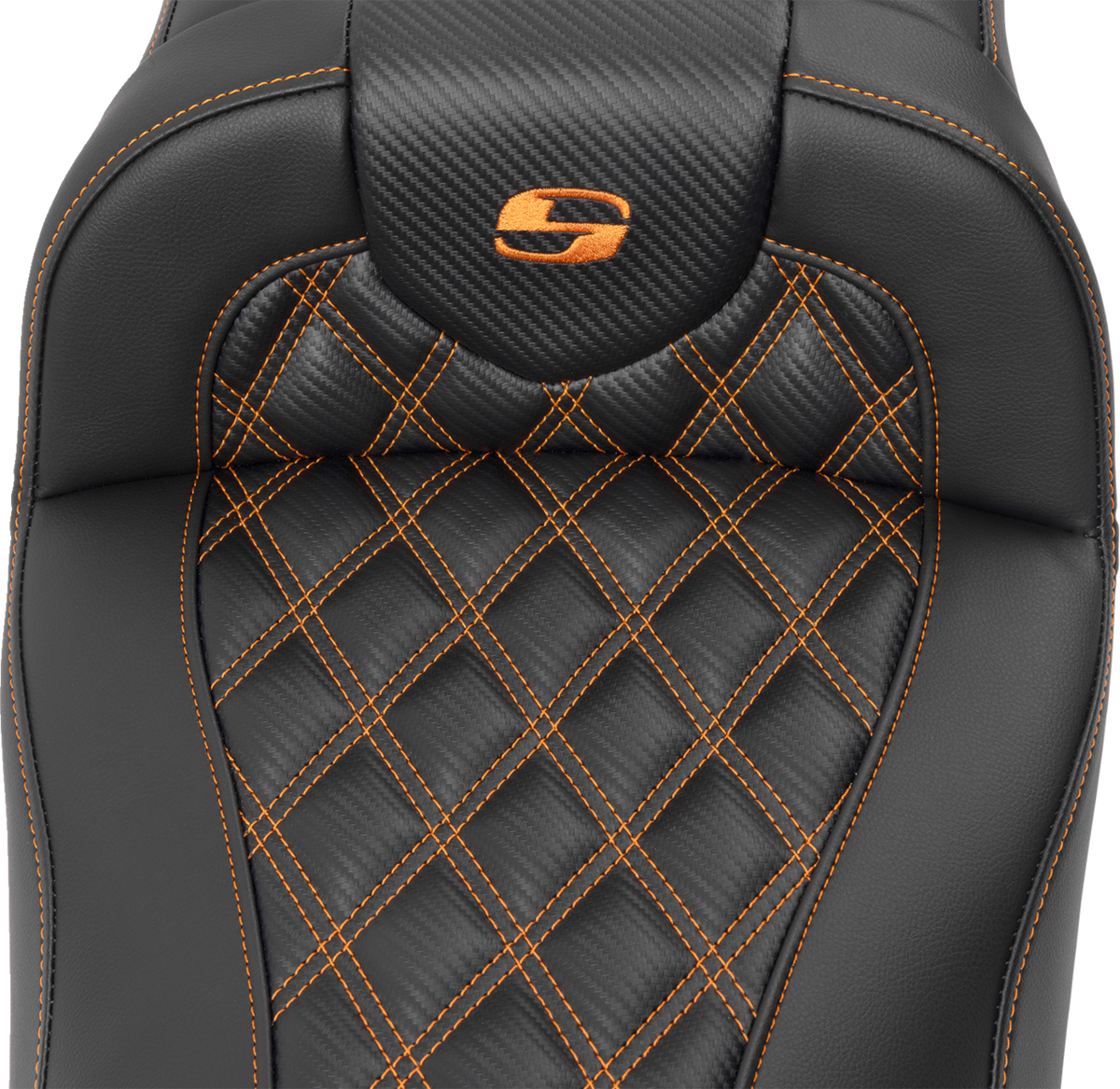 Roadsofa™ Extended Reach Seat - without Backrest - Lattice Stitch - Orange Stitch - FL/FX '23-'24