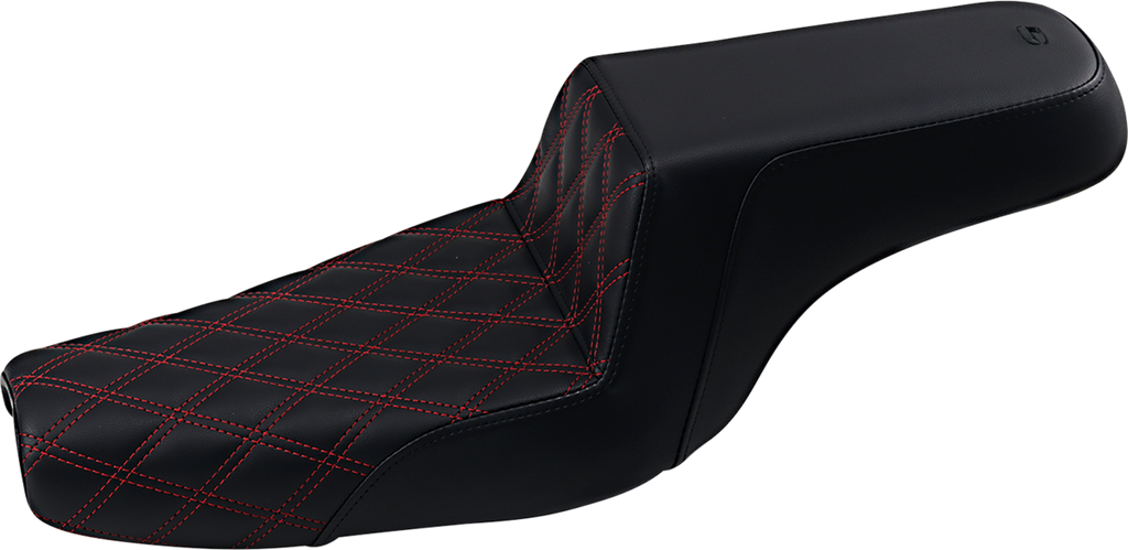 Step-Up Seat - Front Lattice Stitch/With Red Stitching - Black - XL