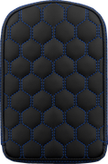 RoadSofa™ Sissy Bar Pad - Honeycomb - Blue Stitching