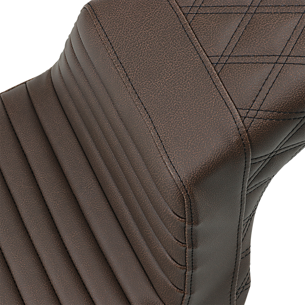 Step-Up Seat - Front Tuck-n-Roll/Rear Lattice Stitch - Brown