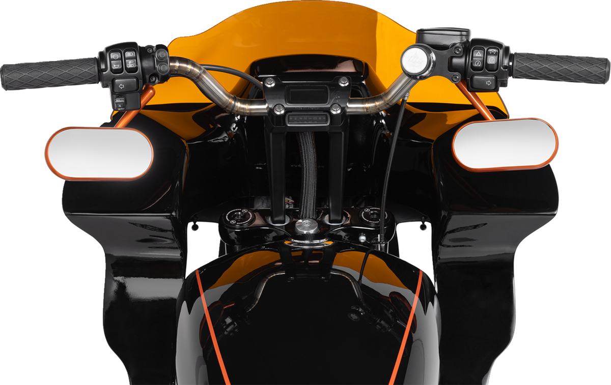 Handlebar Risers - Pull Back - 9-1/2" - Gauge Cutout - Black