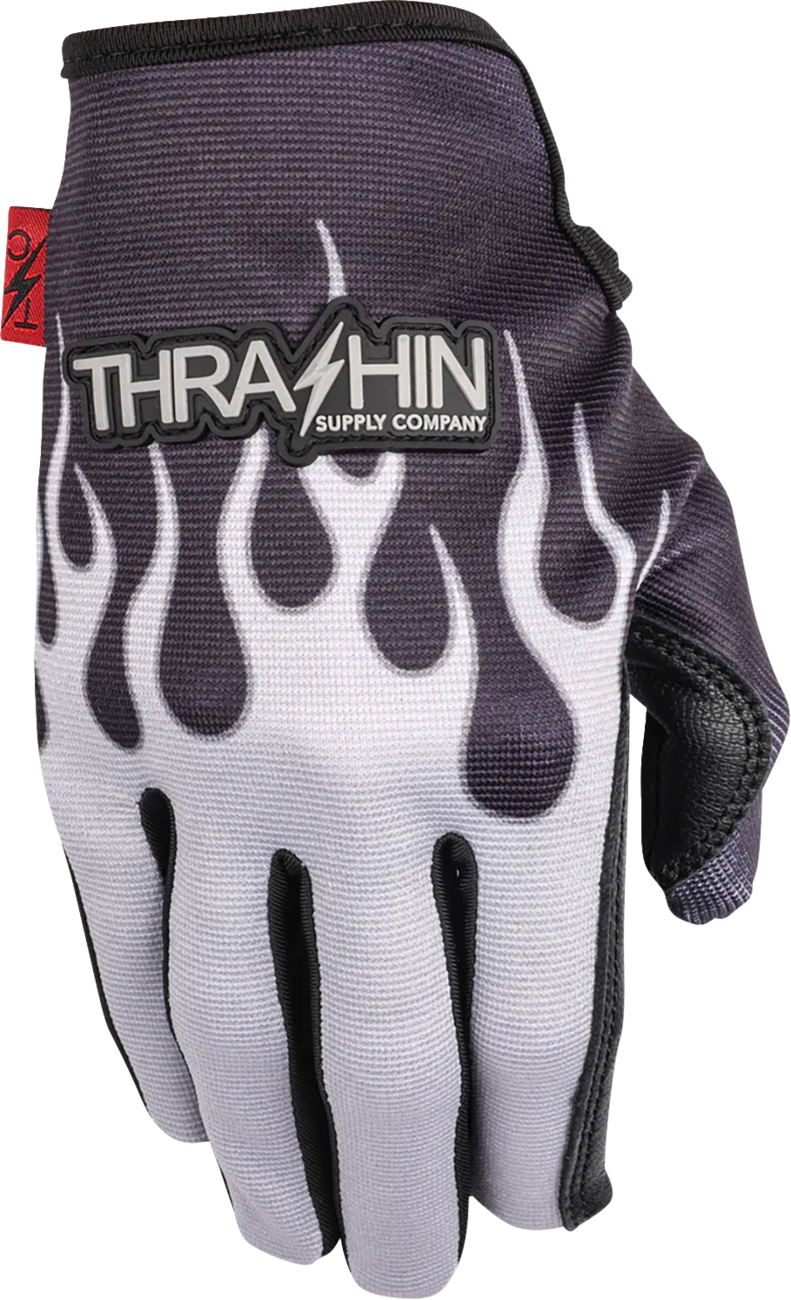 Stealth Leather Palm Flame Gloves - Gray - Medium