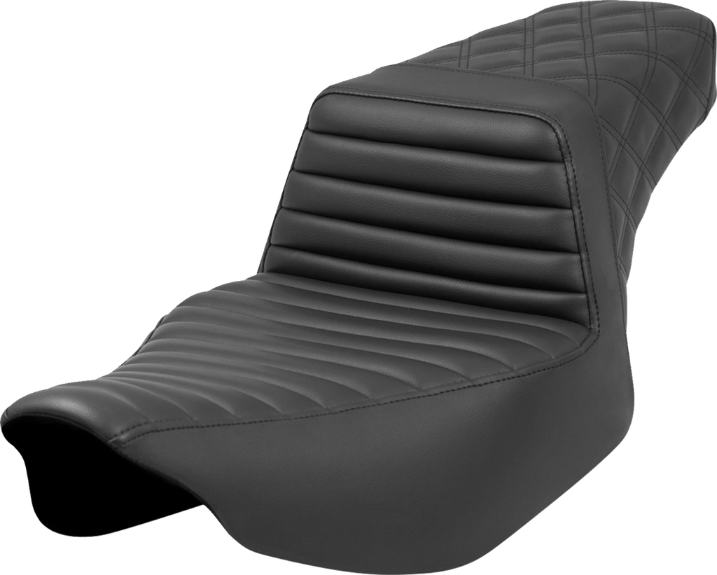 Step-Up Seat - Front Tuck-n-Roll/Rear Lattice - Black - Extended Reach - FL '23-'24