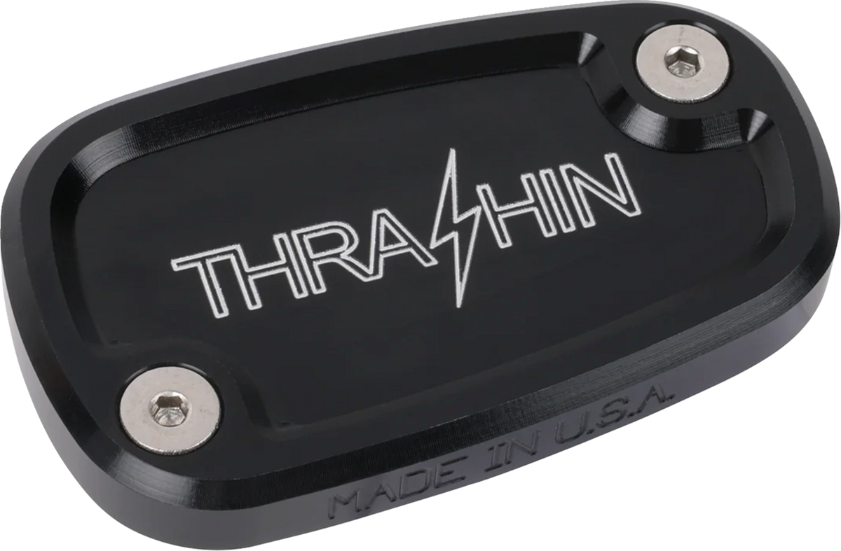 Brake Reservoir Cap - Rear - Black - Twice Cut - '18+ Softail