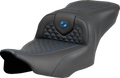 Roadsofa™ Seat - Dragon Scale Stitch - Blue Stitch - w/o Backrest - FLTR/FLHX '23-'24