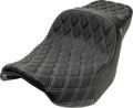 Chariot Seat - Silver Double Diamond Stitch - Silver Logo - FLH/FLT '09-'23.5