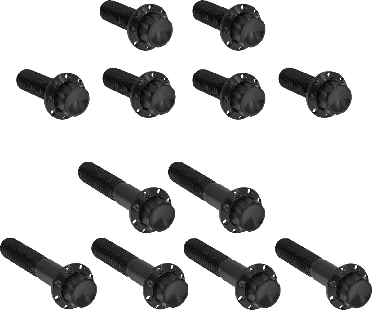 Bolt Kit - Rocker Box - 12-Point - Titanium - Black