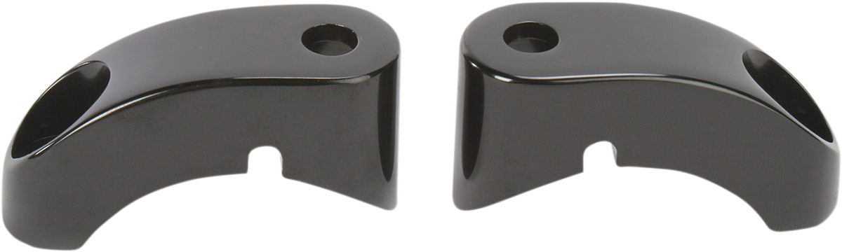 Turn Signal Mounts - 39 mm Front Forks - Black
