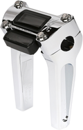 Handlebar Risers - Straight - 6" - Gauge Cutout - Chrome