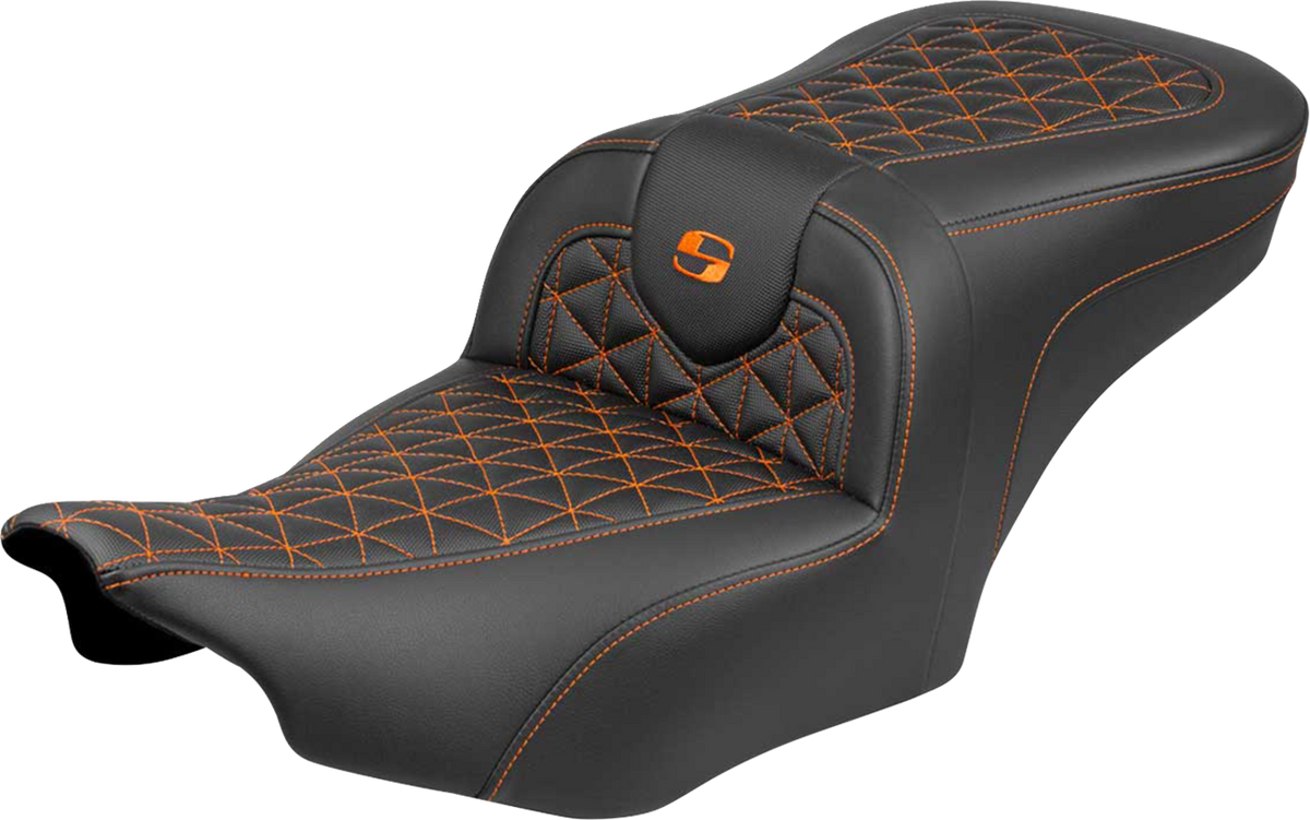 Roadsofa™ Seat - without Backrest - Orange Stitch - FLH/FLT '23-'25
