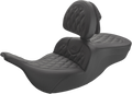 Roadsofa™ Lattice Stitched Seat - w/ Driver Backrest - Black