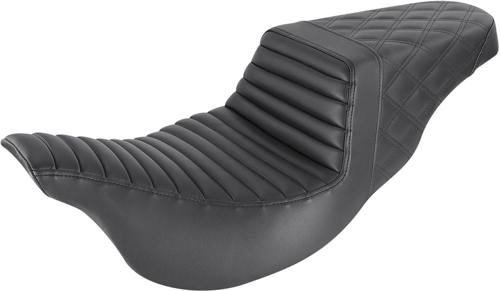 Step-Up Seat - Front Tuck-n-Roll/Rear Lattice Stitch - Black - FL '08-24